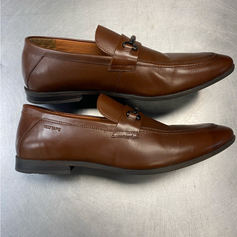 Redtape Brown Leather Classic Loafers Shoes for Men Sz 11